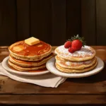 Traditional pancake and soufflé pancake comparison
